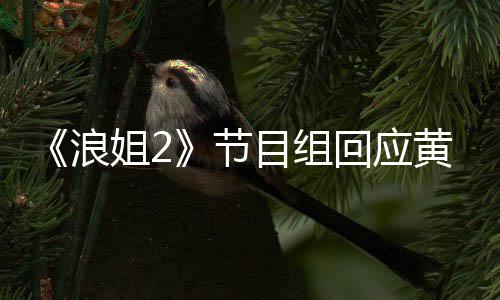 不舍浪来回应黄晓 欢迎回目组明退出姐2节