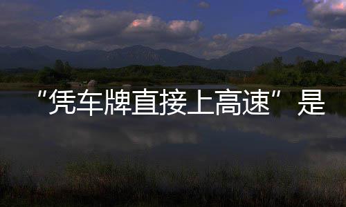 直接准确凭的信读息解上高速是不车牌