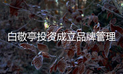 白敬白敬资成字叫立品理公牌管亭投亭公司 司名什么