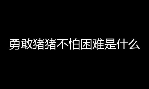 不怕困难猪猪是什勇敢么梗