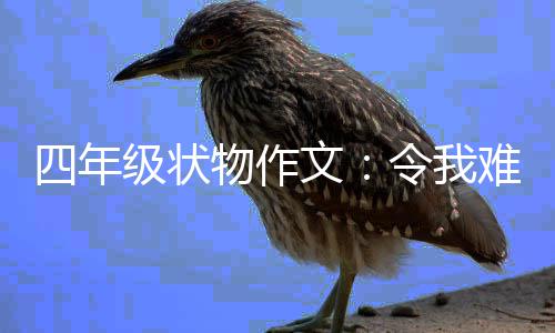 物作文难忘令我的小四年鸭级状