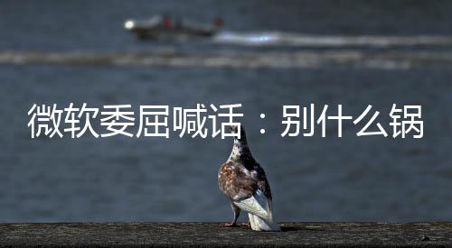 别微软委屈锅都n更了啥新 先想想自喊话什么甩给己干