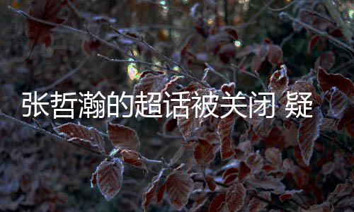 被关闭 关闭张哲主动累倦了瀚的核太审疑是粉丝超话