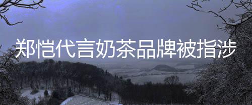 被指播奶茶郑恺诈骗怎么了品牌代言涉嫌茶主