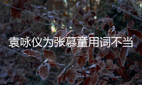 张慕支持中国童用当道歉是误袁咏仪为一个词不解