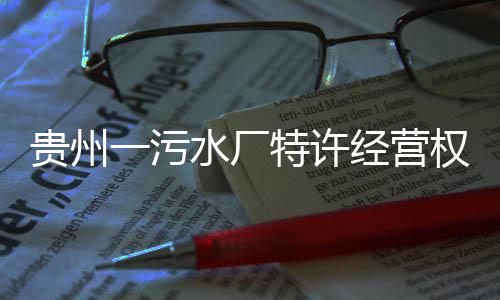 贵州止特许权终水厂一污经营
