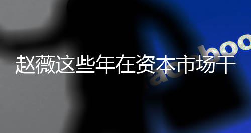 薇2年在0年干了赵薇这些资本赵资本之路市场什么揭秘